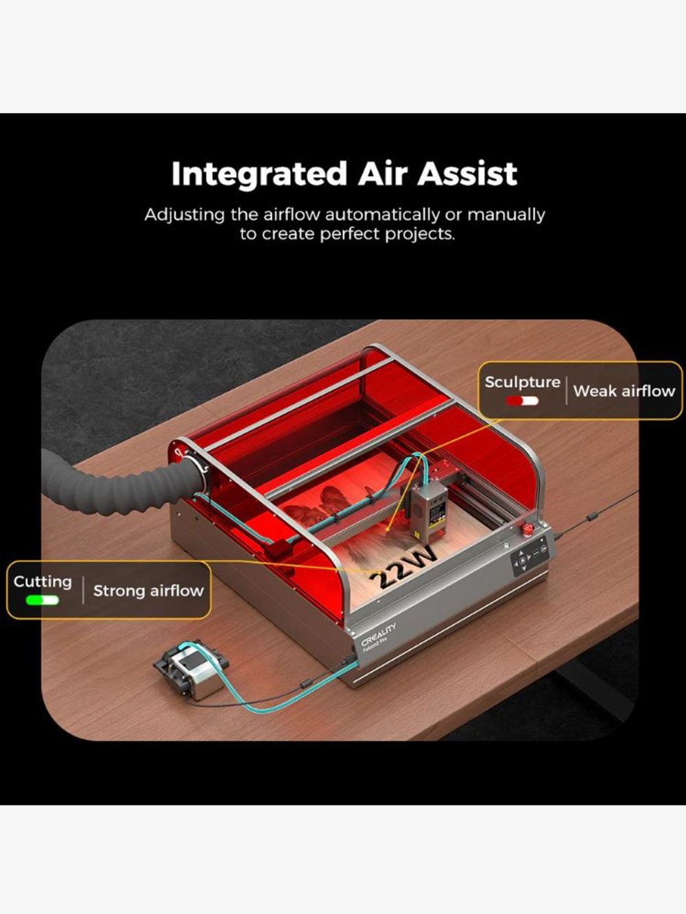 Creality Falcon2 Pro Enclosed Laser Engraver And Cutter For 22W And 40W - Image 6