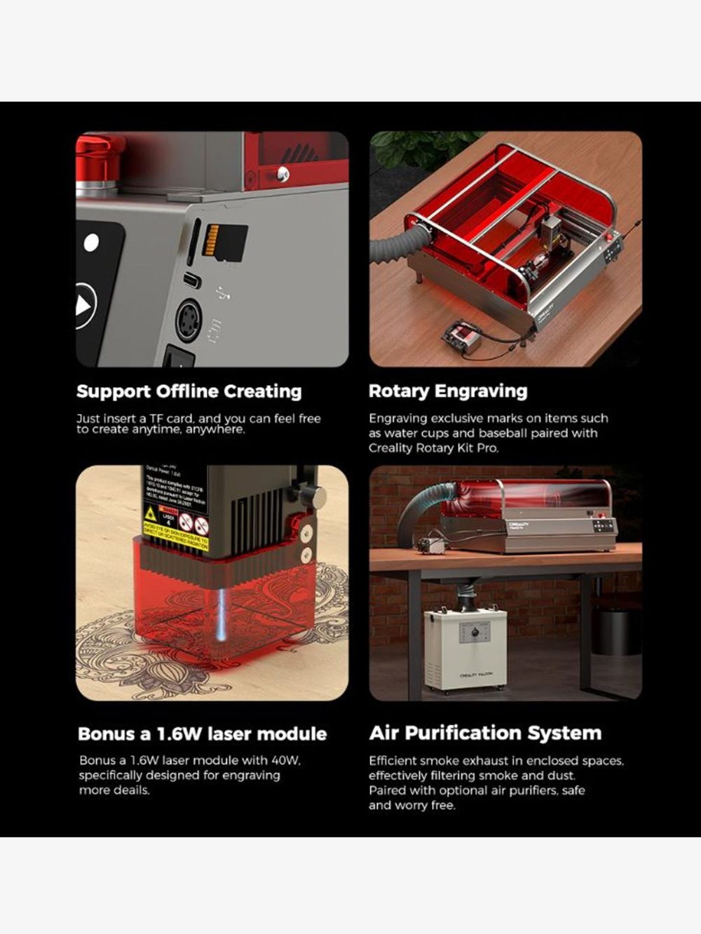 Creality Falcon2 Pro Enclosed Laser Engraver And Cutter For 22W And 40W - Image 9