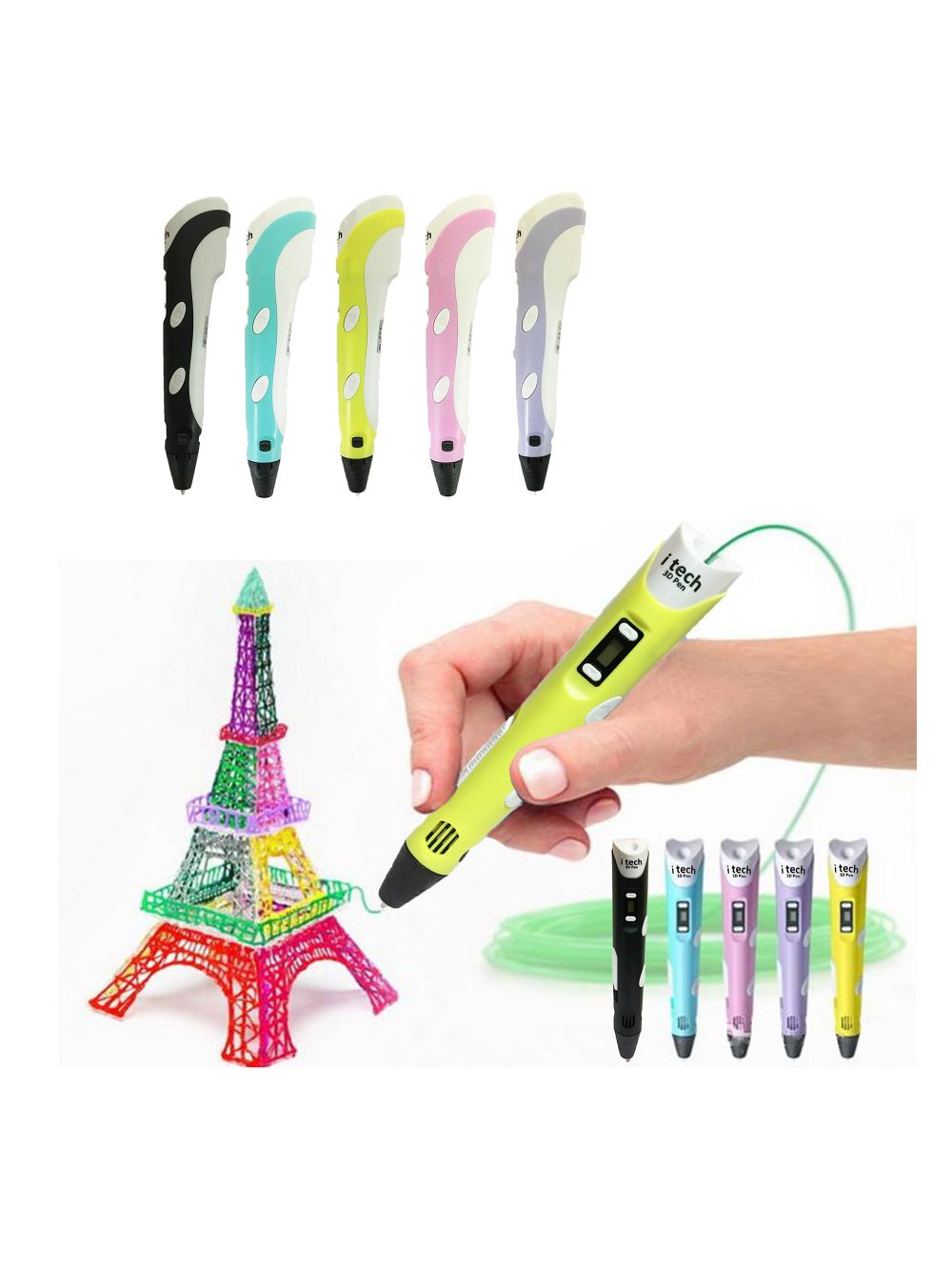 itech Kids Friendly Magic 3D Pen Super value Pack